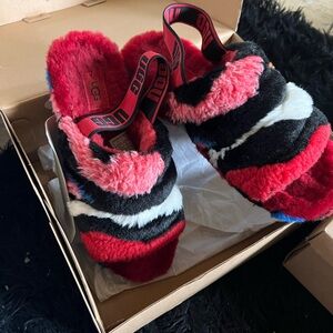 UGG Fluff Yeah Slide in Bold Red